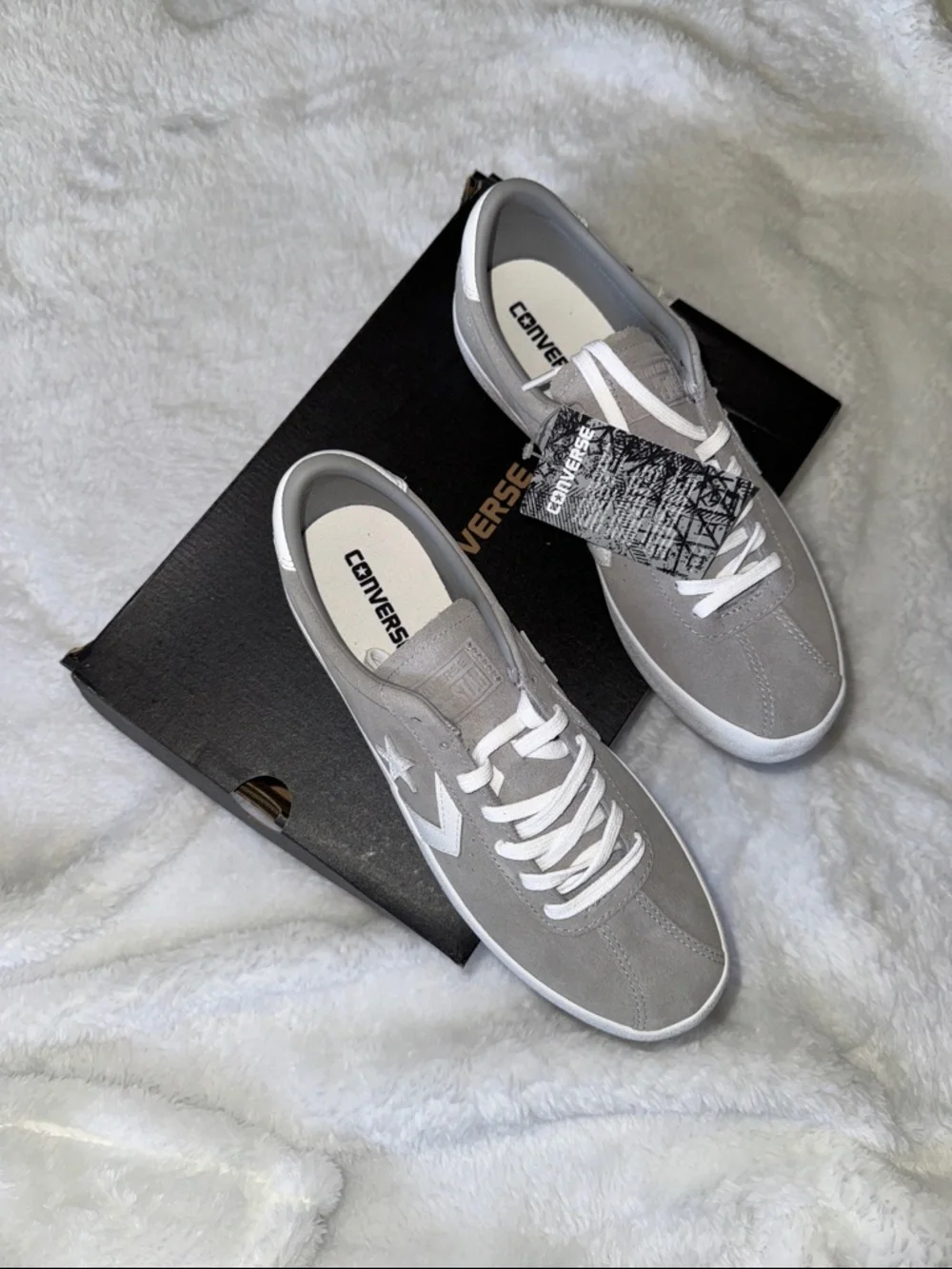 Converse Women’s Suede Sneakers in Grey with White Accents - Picture 4 of 4